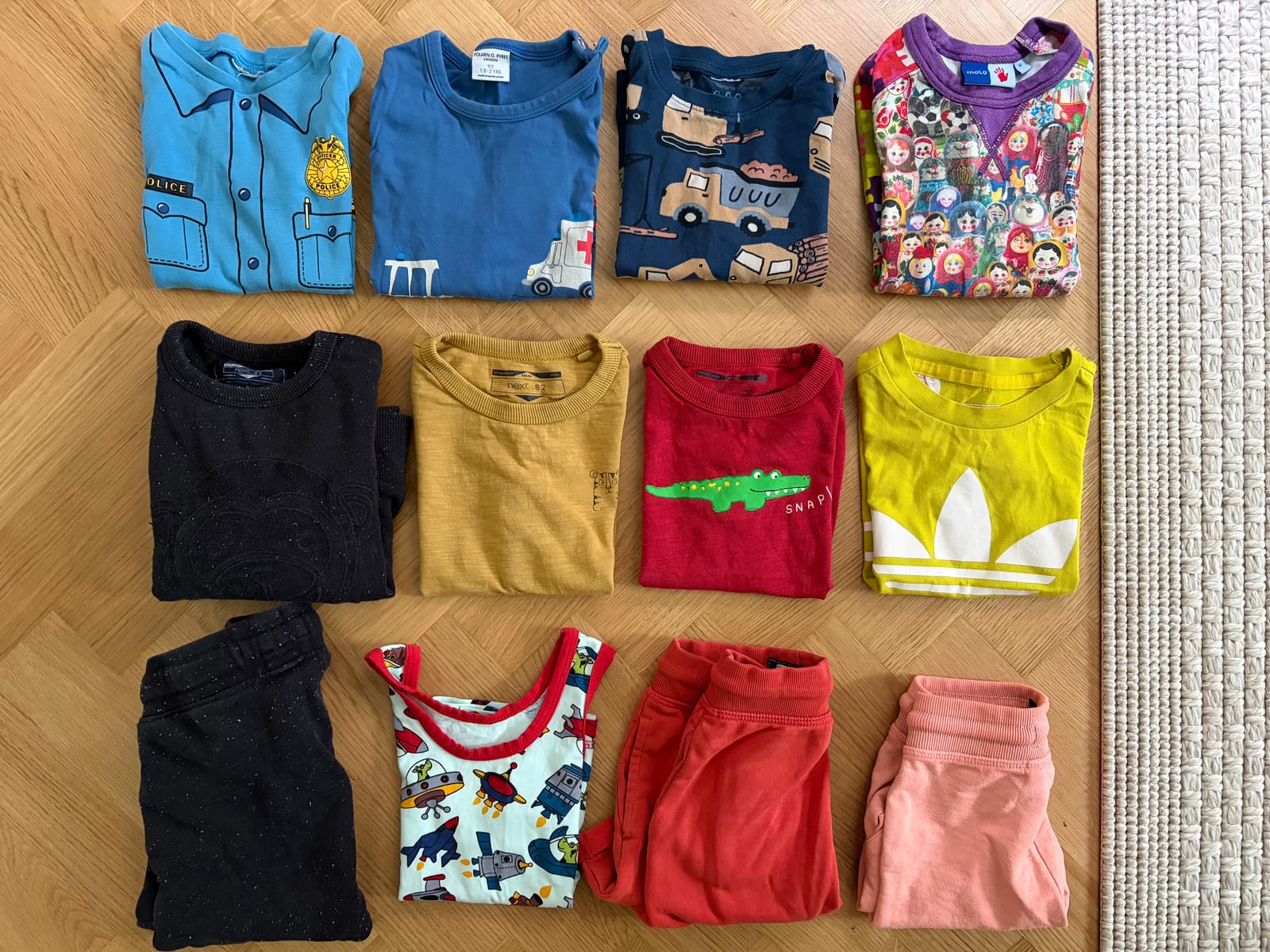 Klädpaket med färgmix, stl 86/92